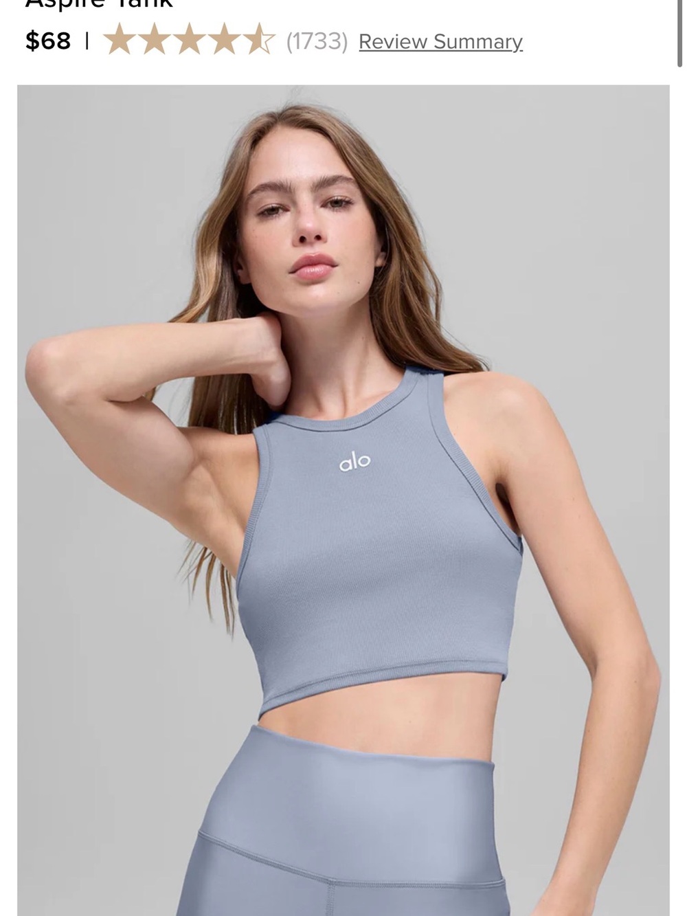 NWOT ALO Yoga Aspire Tank - WHITE